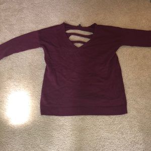 Perfect Oversized Maroon ripped EXPRESS sweater